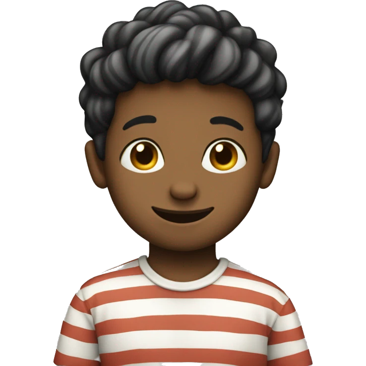 smiling boy in striped shirt emoji