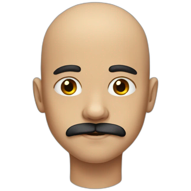 Bald boy with moustache and scar emoji