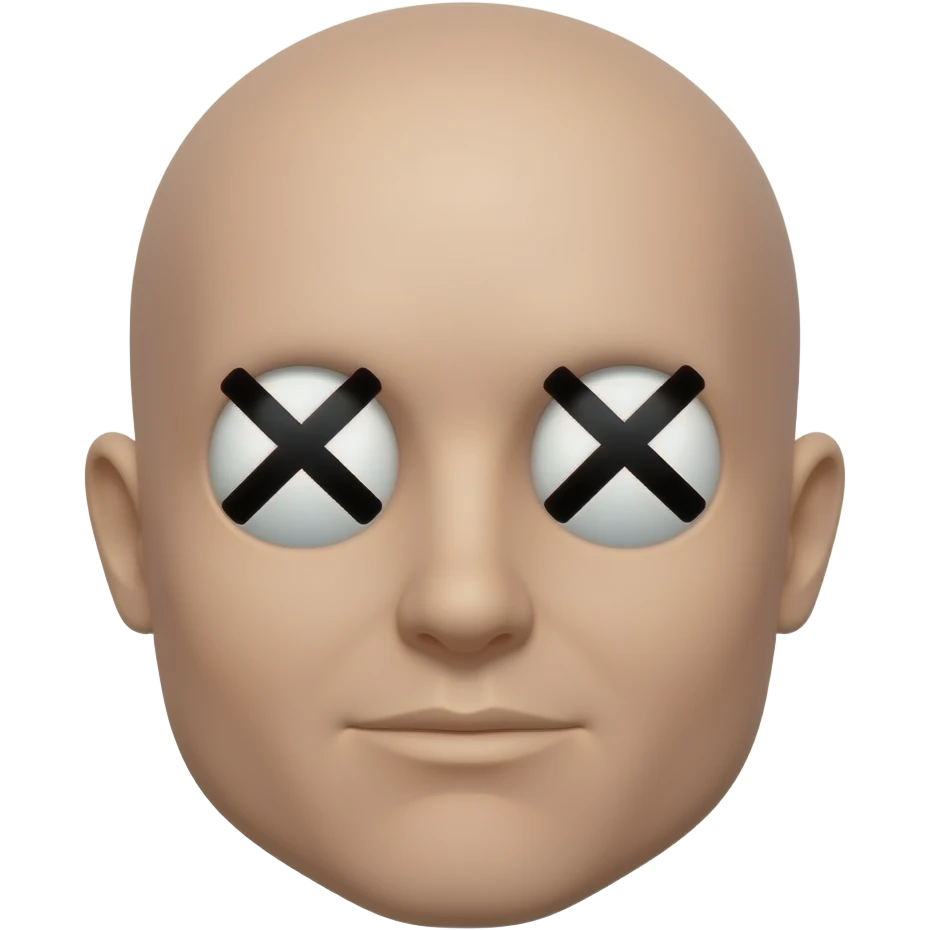 Make a face emoji with the eyes crossed emoji