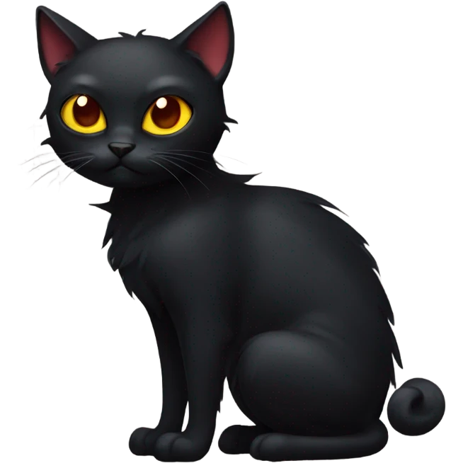 black cat with demon wings emoji