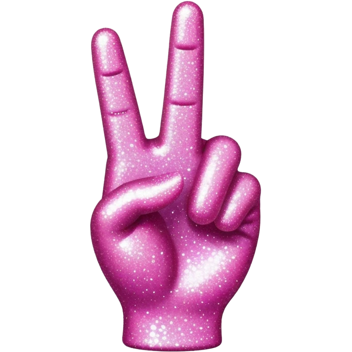 Pink sparkly middle finger  emoji