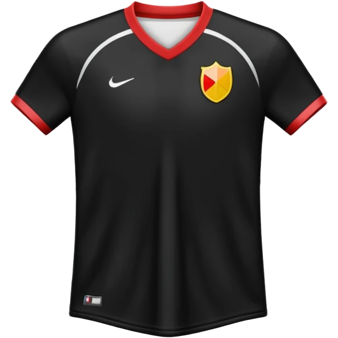 maillot football uni noir sans numéro ni logo emoji