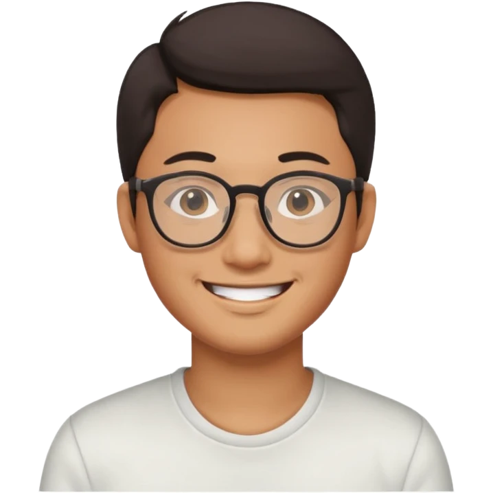 asian guy with glasses smiling emoji