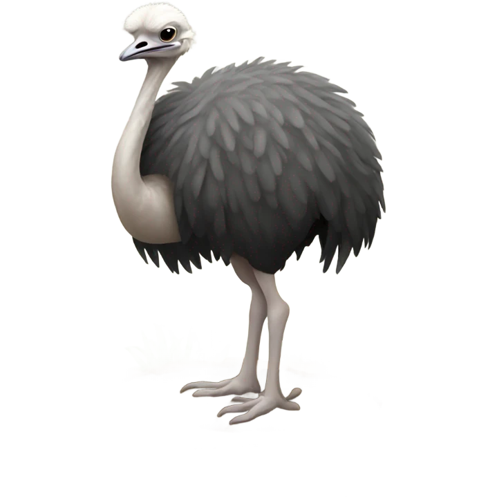 Ostrich putting head in hole emoji