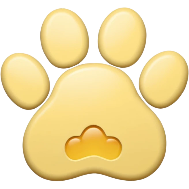 a pastel yellow pawprint emoji