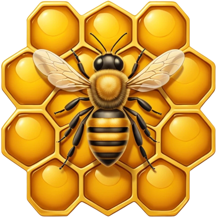 honeycomb with a bee emoji