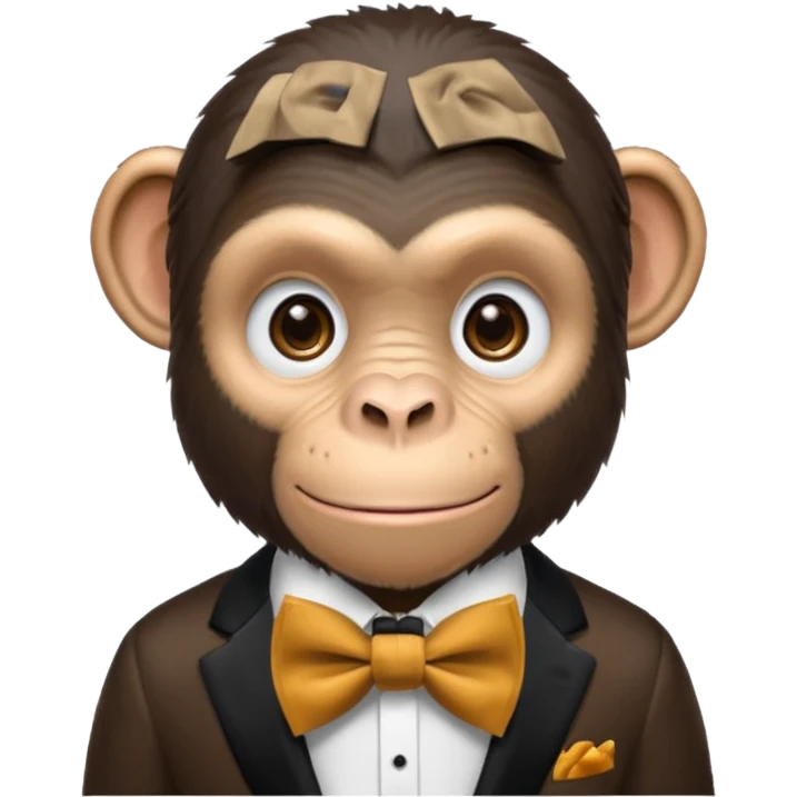 chimpanzee with bow tie emoji