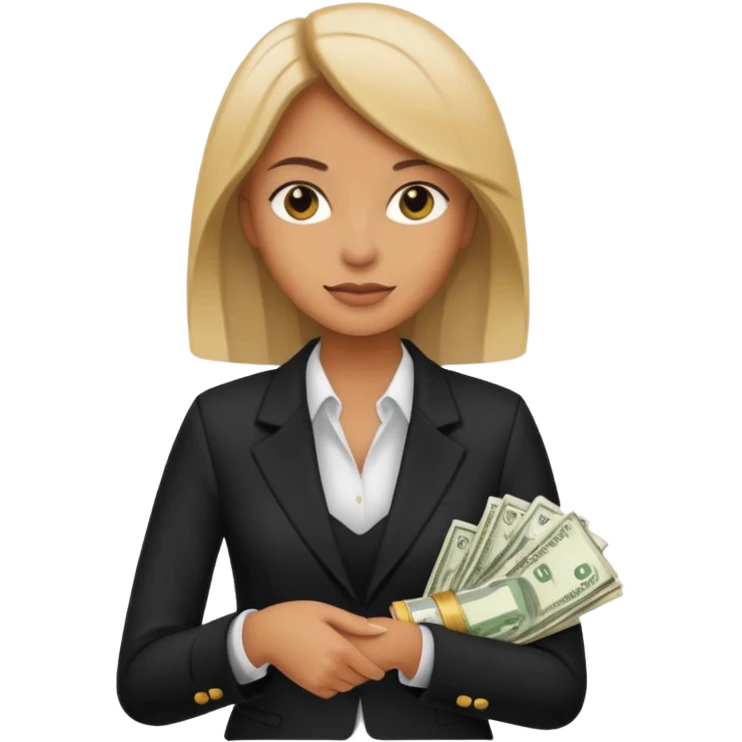 woman holding lots of money emoji