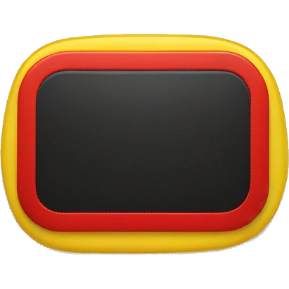 Black and red rectangle with medium size yellow circle in the middle  emoji