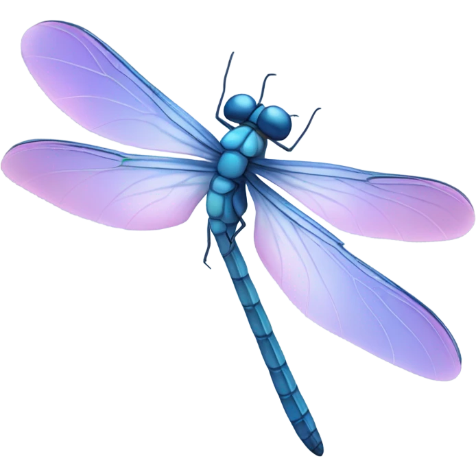 Blue dragonfly with pinkish wings  emoji