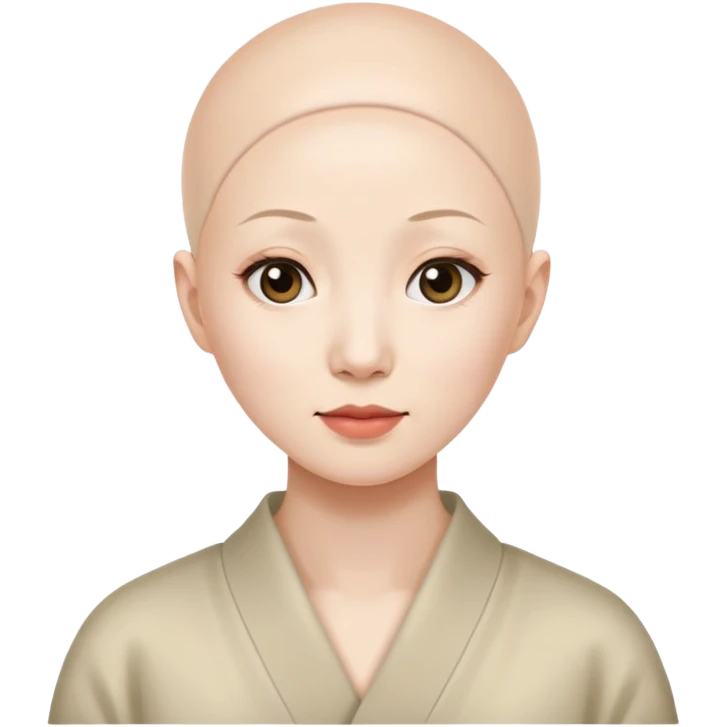 Asian woman with alopecia  emoji
