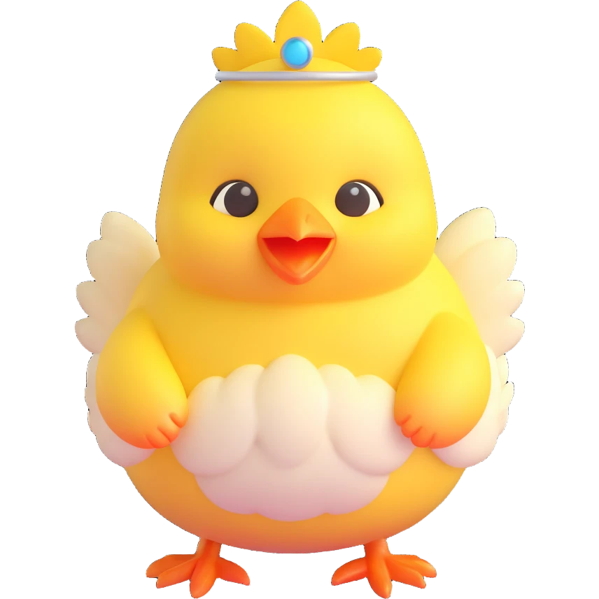 sweet fluffy baby chick with a bright halo emoji