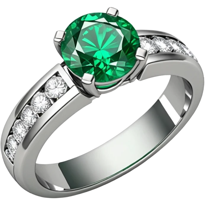 glitter esmerald diamond married ring emoji