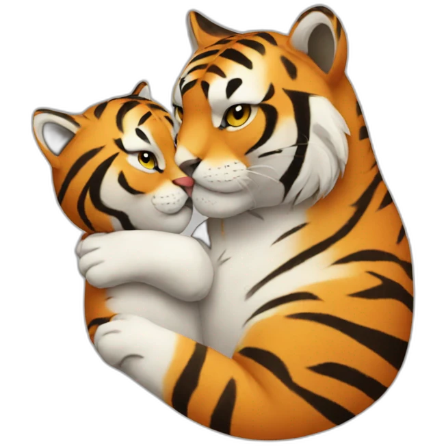 tiger-and-cat-kiss emoji