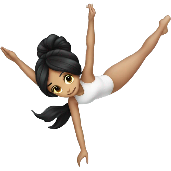 Girl with black hair on aerial silks  emoji
