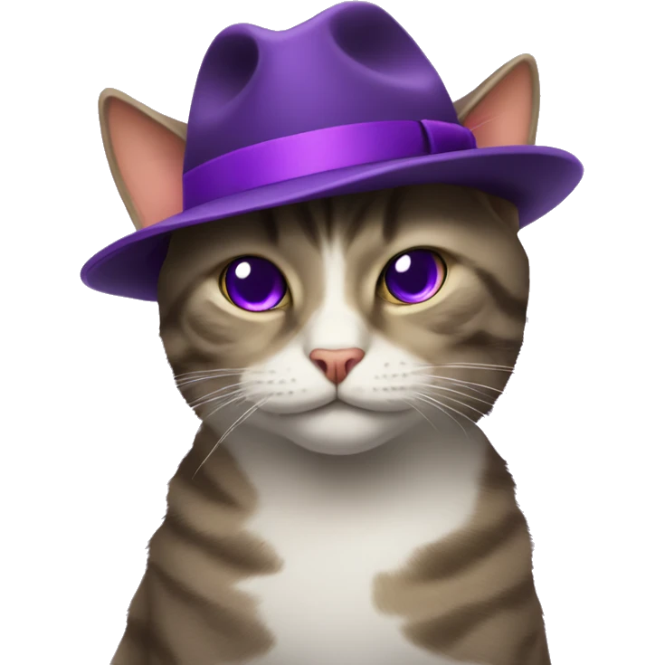 Mafia cat with purple fedora emoji