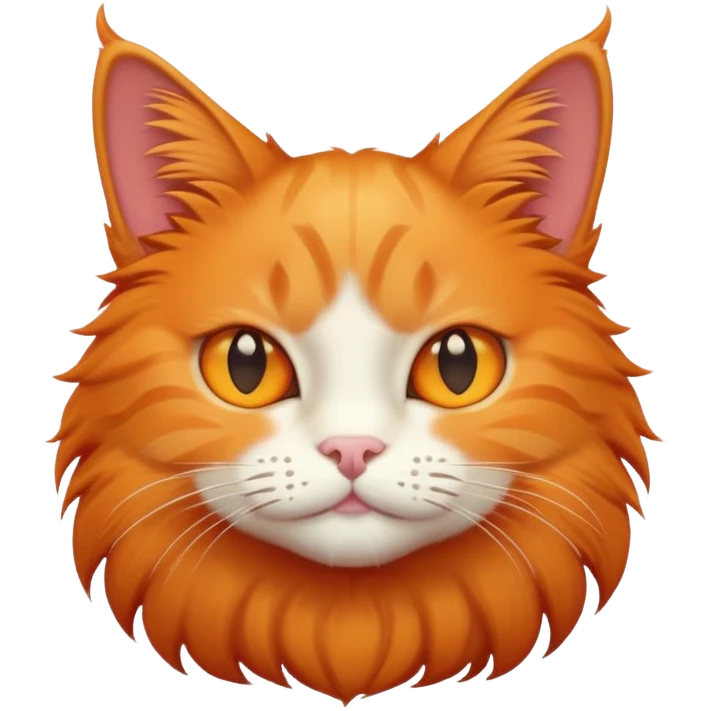 Gata naranja sin color blanco emoji