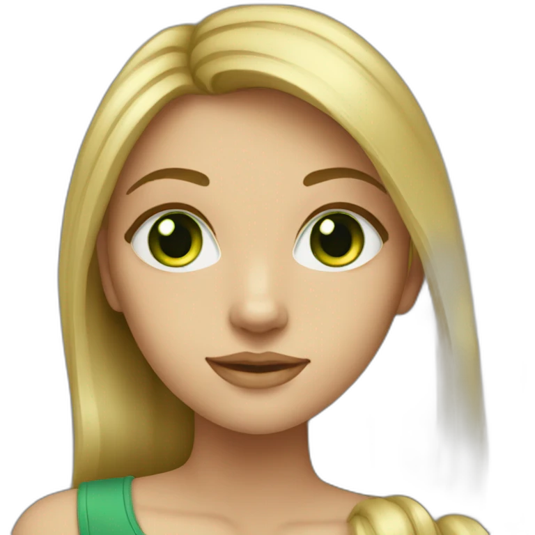 Dark-blonde-hair-big-green-eyes-girl emoji