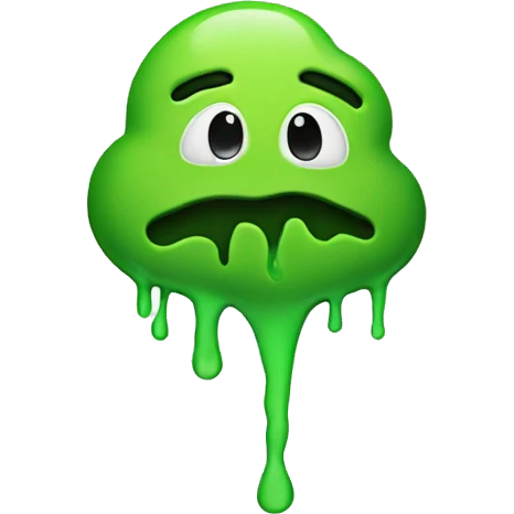 The word "YES" written in green slime. emoji
