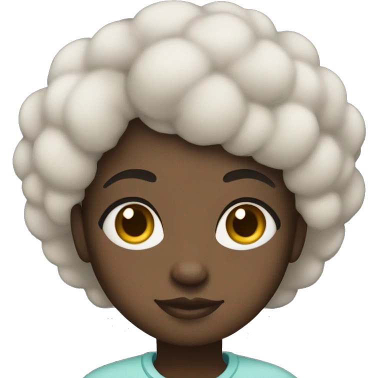 black girl with short Afro and hazel eyes emoji