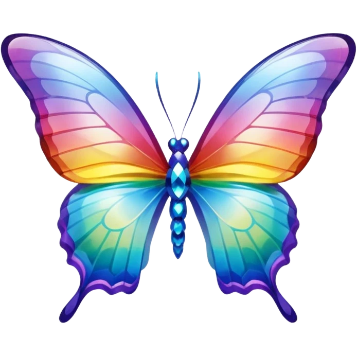 One Shiny-Colorful-Sparkly-Rainbow-Gradient-Crystal-Gem-Butterfly-Crystal-Fly emoji