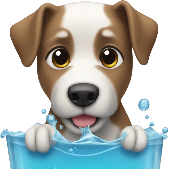 Perro bebiendo agua  emoji