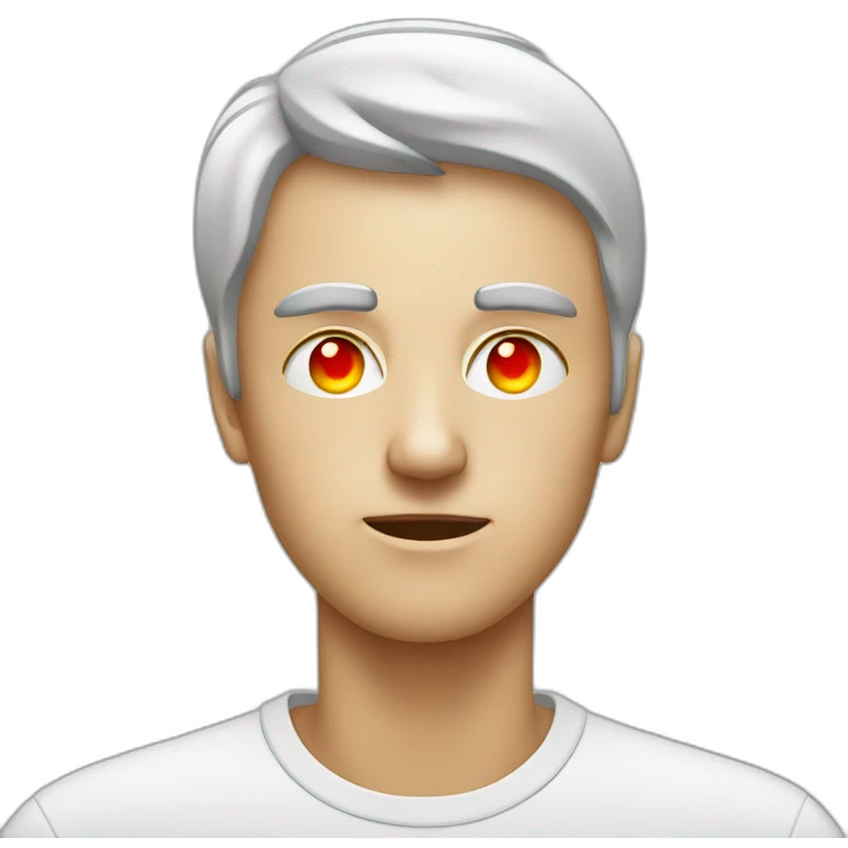 person with one red laser coming out of each eye emoji