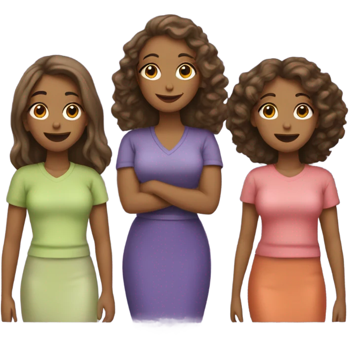 3 girl friends  same color  emoji