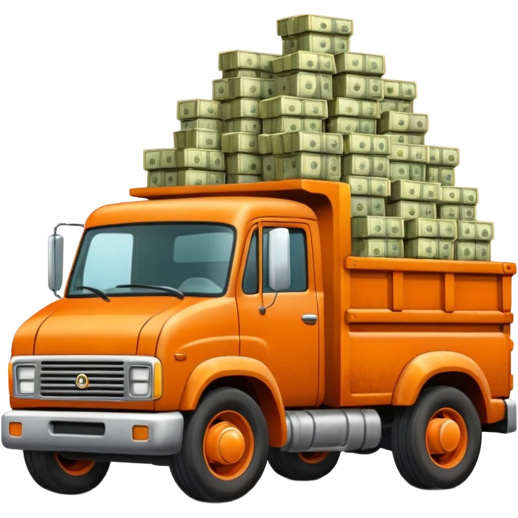 orange truck with money emoji