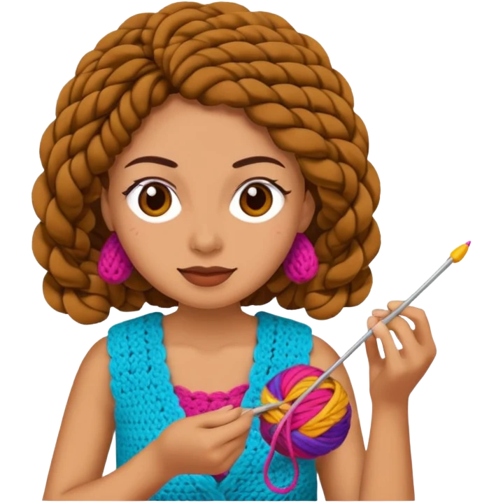 Mujer tejiendo crochet  emoji
