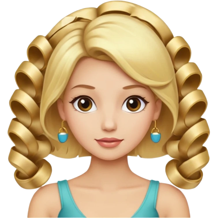 hair with golden hair rollers emoji