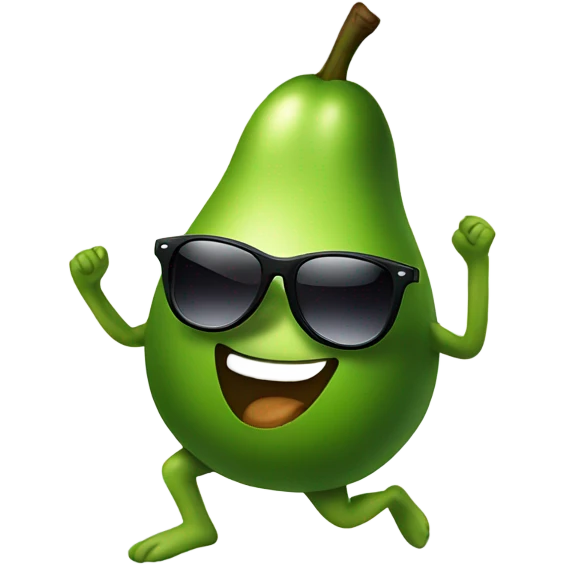 Dancing avocado with sunglasses emoji