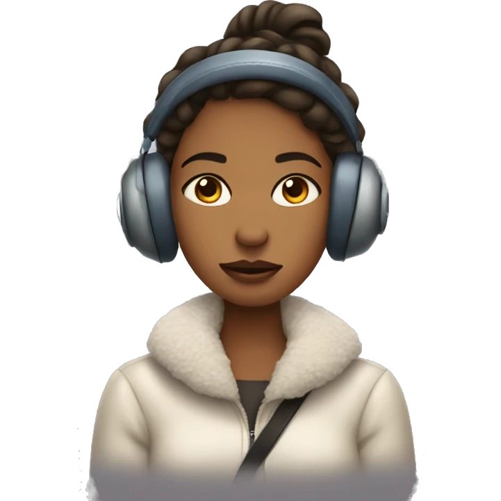 pretty girl with pouty lips and ear muffs emoji
