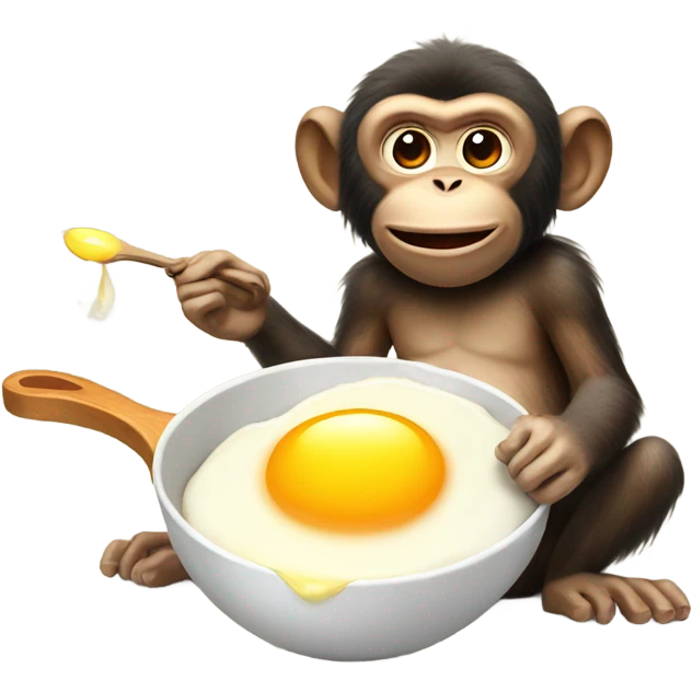 Monkey frying an egg emoji