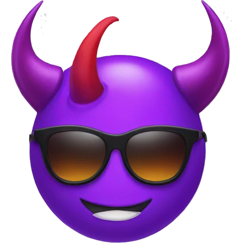 purple devil emoji with sunglasses emoji