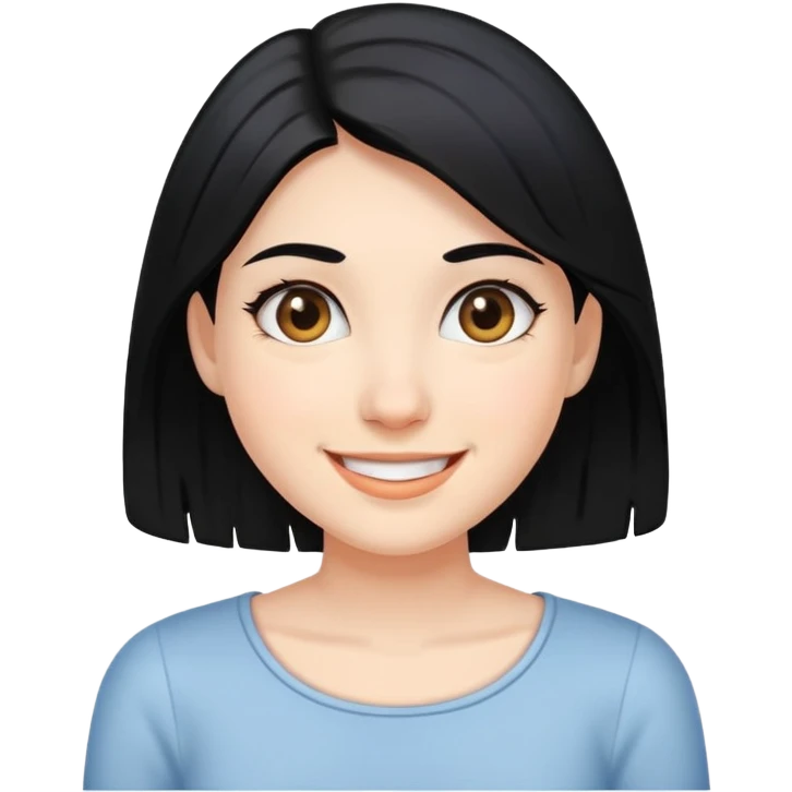 smiling girl with black hair emoji