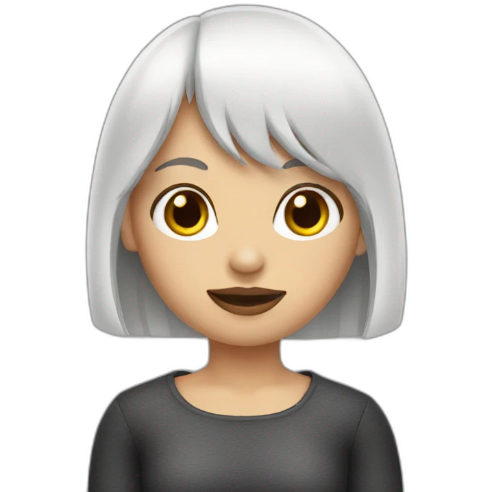 girl with ring in nose white hair straight bangs emoji