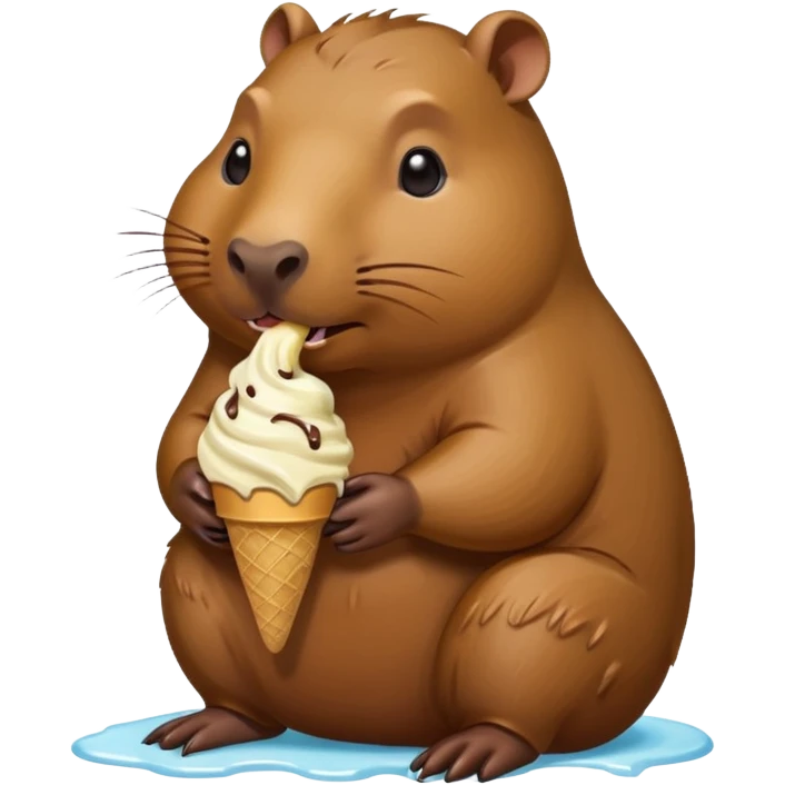 Capybara eating ice cream emoji
