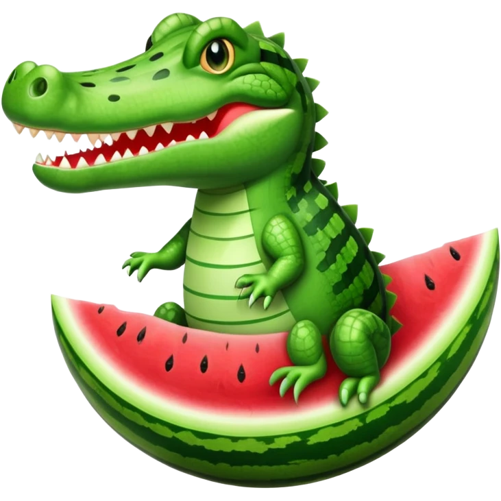 crocodile inside a watermelon emoji