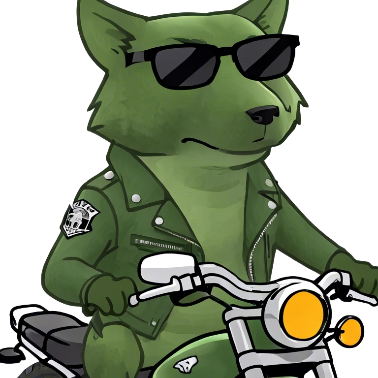 Wolf on a motorcycle  emoji