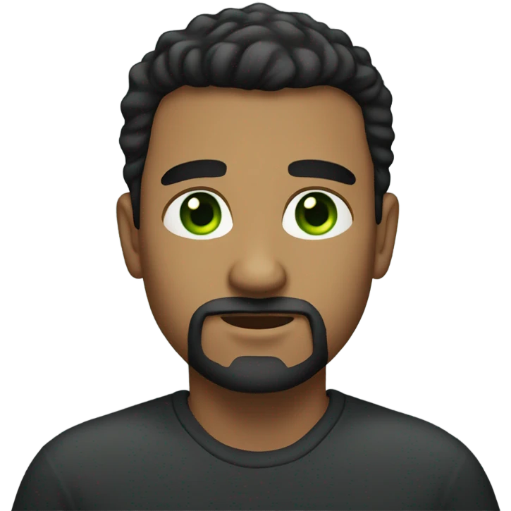 Light brown man with green eyes dark hair and dark goatee emoji