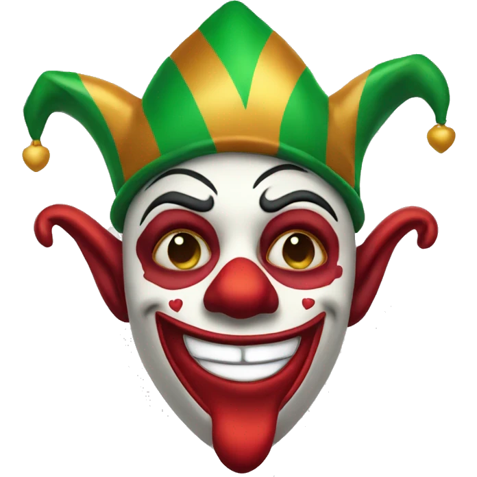 Loving jester mask blowing kiss emoji