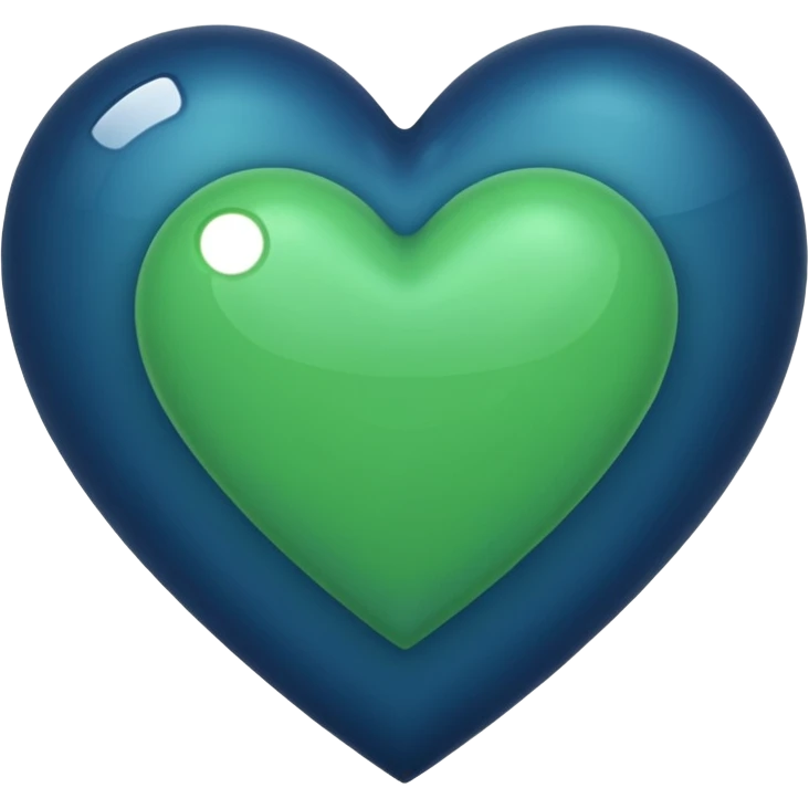 Corazón verde - azul oscuro emoji  emoji