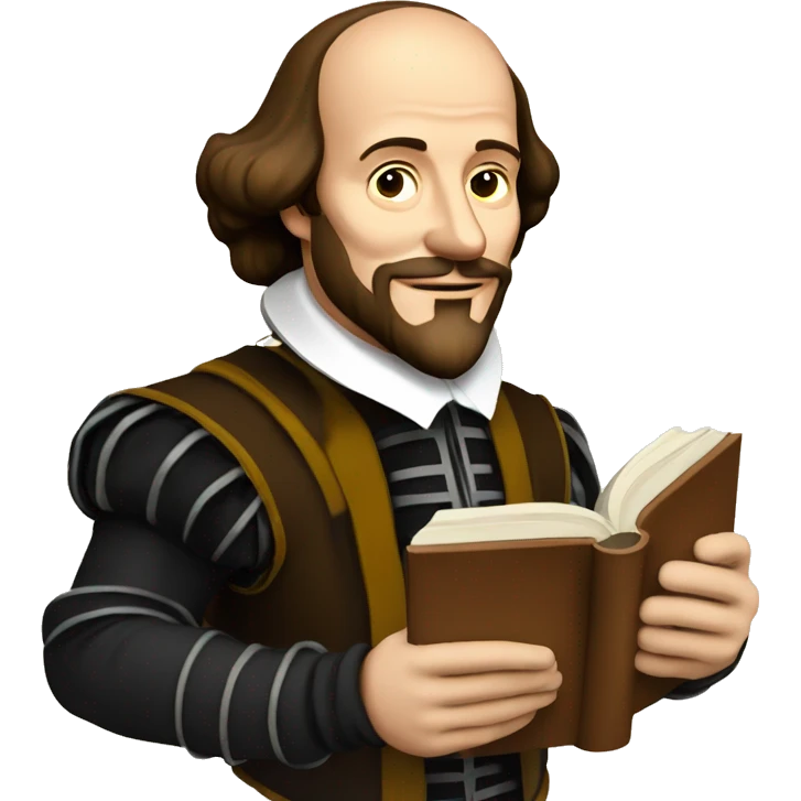 William Shakespeare holds a book in his hand emoji