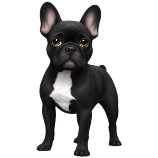 All black French bulldog emoji