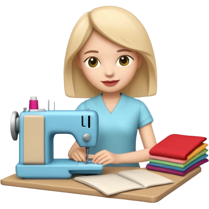 A 3D emoji with a apple Memoji style that the depicts a person who is learning to become a fashion designer as her highchool extended profile. She is young in a highschool age. She has items that are familiar with this job in the field emoji