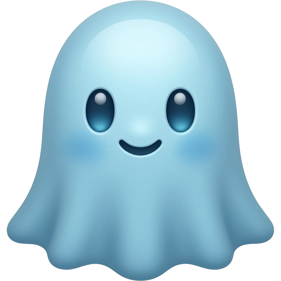 Kawaii solid blue ghost emoji