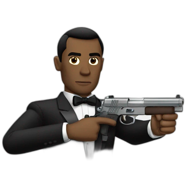 James Bond with a gun emoji