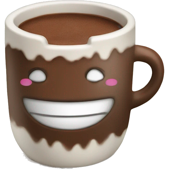 Hot chocolate with a smile emoji