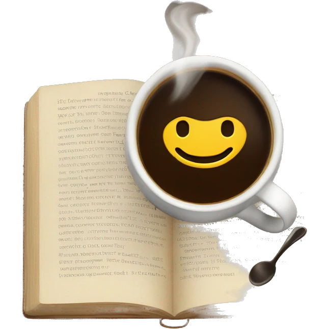 coffee and book emoji